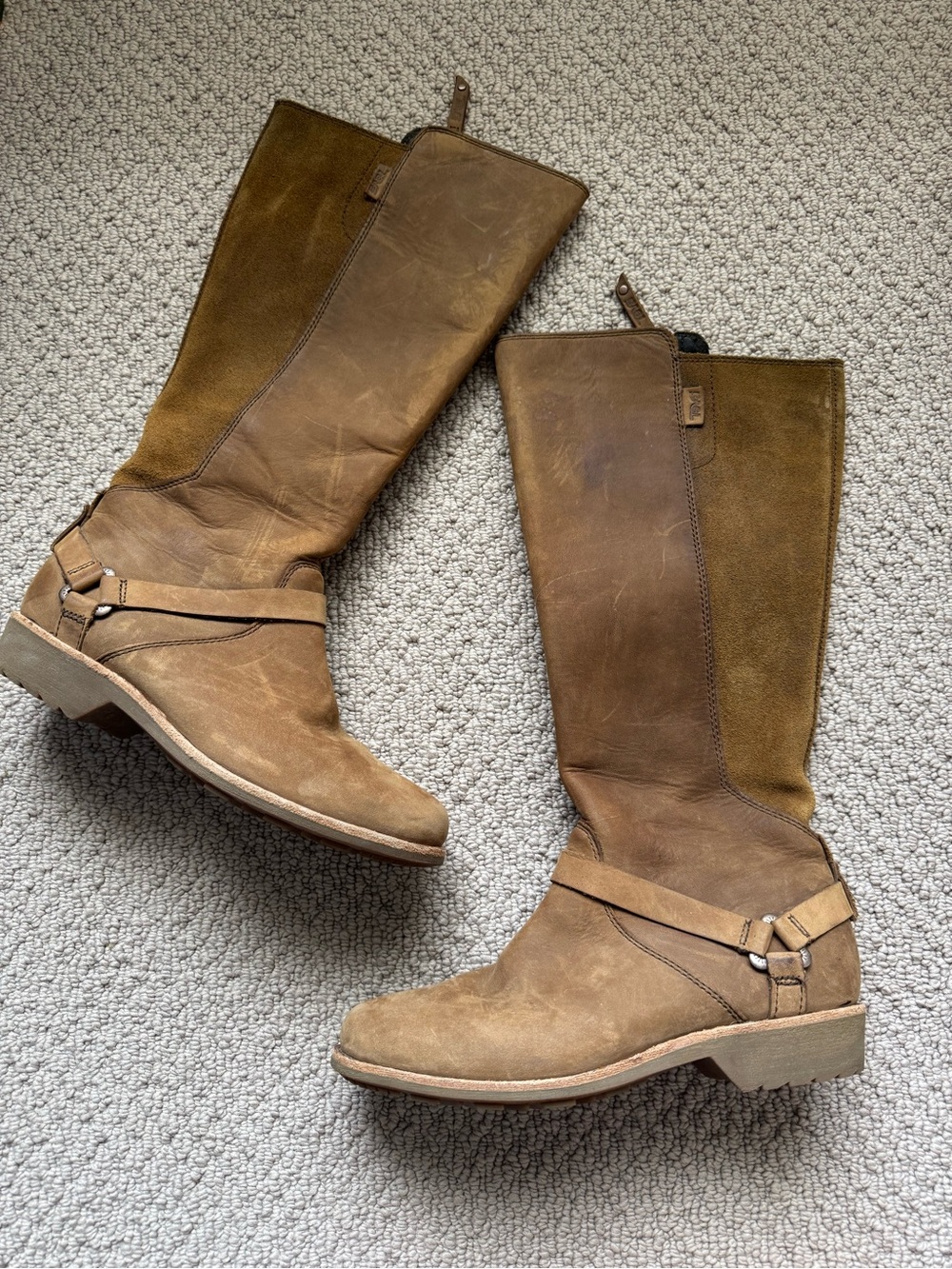 Teva De La Vina Dos Tall Brown Leather Harness Boots Women’s Size 6
